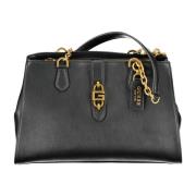 Svart Chic Satchel med Kontrastdetaljer