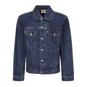 Denim Trucker Jacket med Running Dog