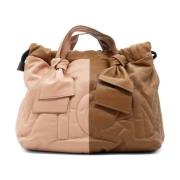 To-farget Midi Shopper i Rosa/Tobakk