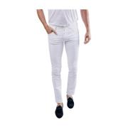 Slim Fit Denim Jeans med Grønn Fluorescerende Søm