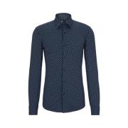 Innovativ Slim Fit Kent Krage Skjorte med Monogram Print