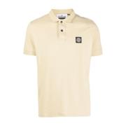 Beige Patch Compass Polo Skjorte