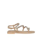 Firkantet tå rhinestone stropp sandal