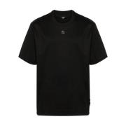 Svart Jersey Crew Neck Logo T-skjorte