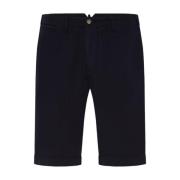 Marineblå Linblandings Sommer Shorts