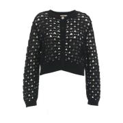 Sort Heklet Cardigan Aw24