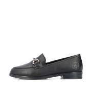 Sorte loafers med gullspenne