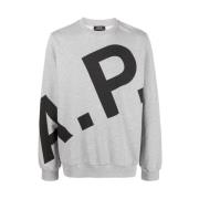 Logo-Print Sweatshirt, Grå, Crew Neck