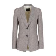 Hvit Herringbone Blazer