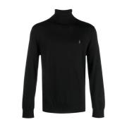 Svart Polo Pullover Genser