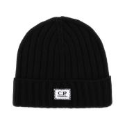 Ull Beanie Lue med Logo Patch