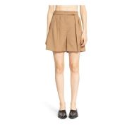 Beige High-Waisted Leg Crease Bukser