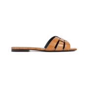 Nude Skinn Mules Sandaler