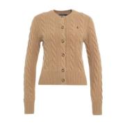 Brun Kabelstrikk Cardigan Aw24