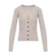 Luksuriøs V-hals Cardigan Nude Neutrals