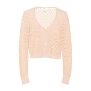 Knappet Bomullsgenser Beige Sweater