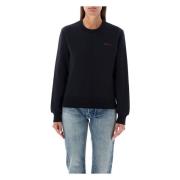 Svart Lilla Strikkevarer Boxy Sweatshirt