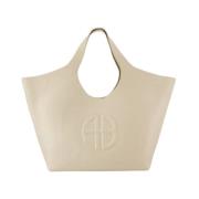 Beige Skinn Shopper Bag