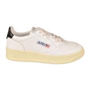 Hvite Svarte Skinn Sneakers