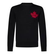 Svart Leaf Crewneck Sweater Aw24