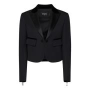 Sort Ballerina Blazer med Tylleinnlegg