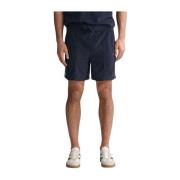 Marine Terry Toweling Shorts med Hvite Detaljer