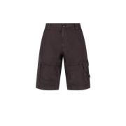 Sorte Cargo Shorts med Linblanding