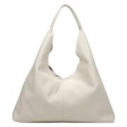 Kvinner Krem Beige Hobo Veske laget med Premium Italiensk Lær Er001154...