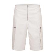 Coated Linen Cargo Shorts