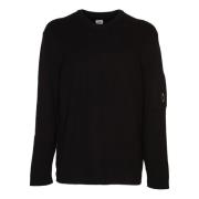 Sort Rib Crew Neck Genser