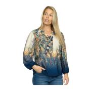 Paisley Bluse V-Hals 3/4 Ermer