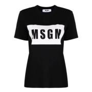 Svart Logo Print T-Shirt