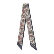 Brun Blomstret Paisley Silke Twill Skjerf