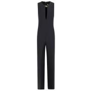 Sort Jumpsuit Skulpturert Midje V-Hals