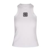 Hvit Tank Top med Retro Logo