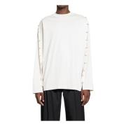 Hvit Bomull Jersey Oversized T-skjorte