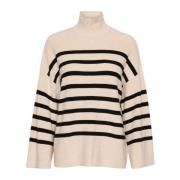 Stripete Pullover Genser French Oak/Black