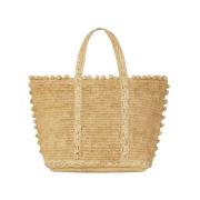 Håndlaget Naturlig Raffia Bubble Tote