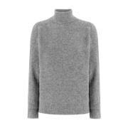 Myk Turtleneck Pullover Ribbet Hem