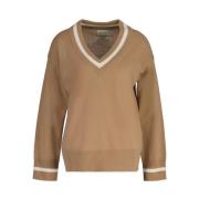 V-Neck Lambswool Sweater - Karamell Beige