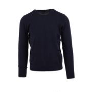 Blå Crew Neck Genser med Monogram