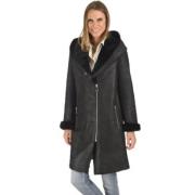 Svart Shearling Jakke