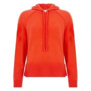 Oransje Cashmere Hettegenser