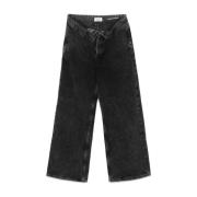 Svart Denim Wide Leg Jeans