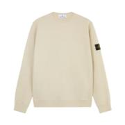 Ribbet Crewneck Børstet Bomull Fleece Genser