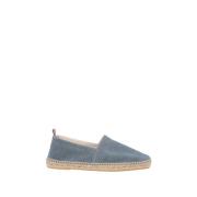 Blå Espadrilles Raffia Denim Flate Sko