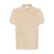 Beige Polo Skjorte med Logo Detalj