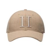 Ull Baseball Cap i Mørk Sand Melange/Ivory