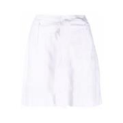 Hvit Lin Shorts Casual Stil