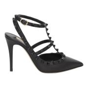 Sorte Lær Rockstud Pumps